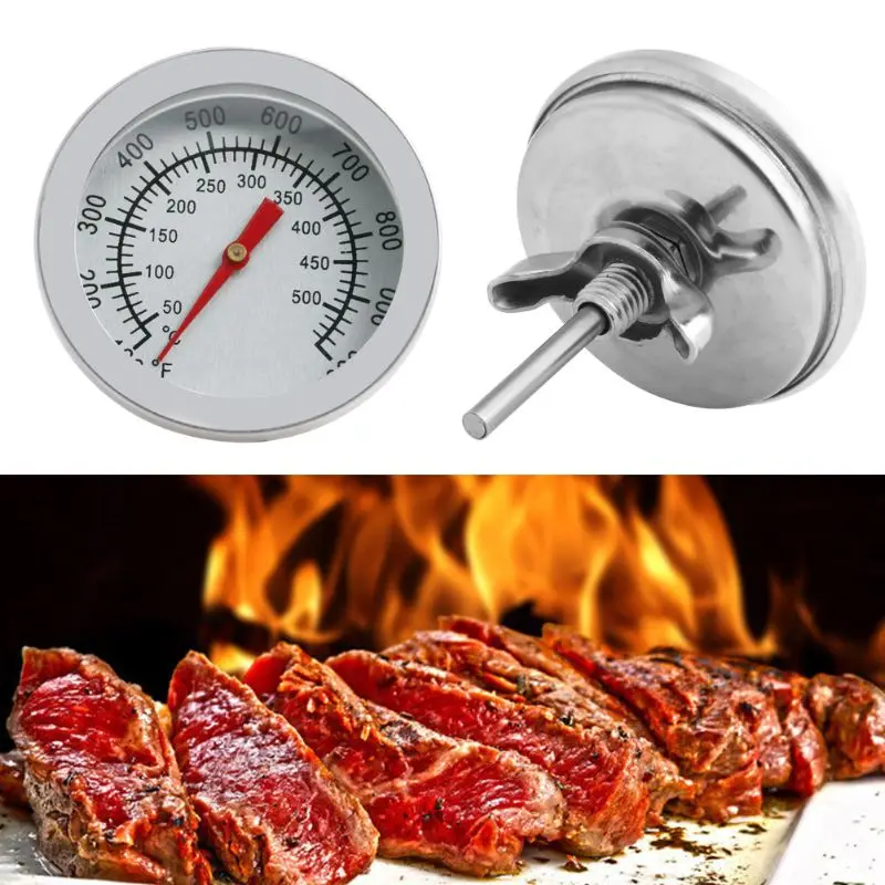 ADWE Stainless Steel Barbecue BBQ Smoker Grill 50-500℃ Thermometer Temperature Gauge