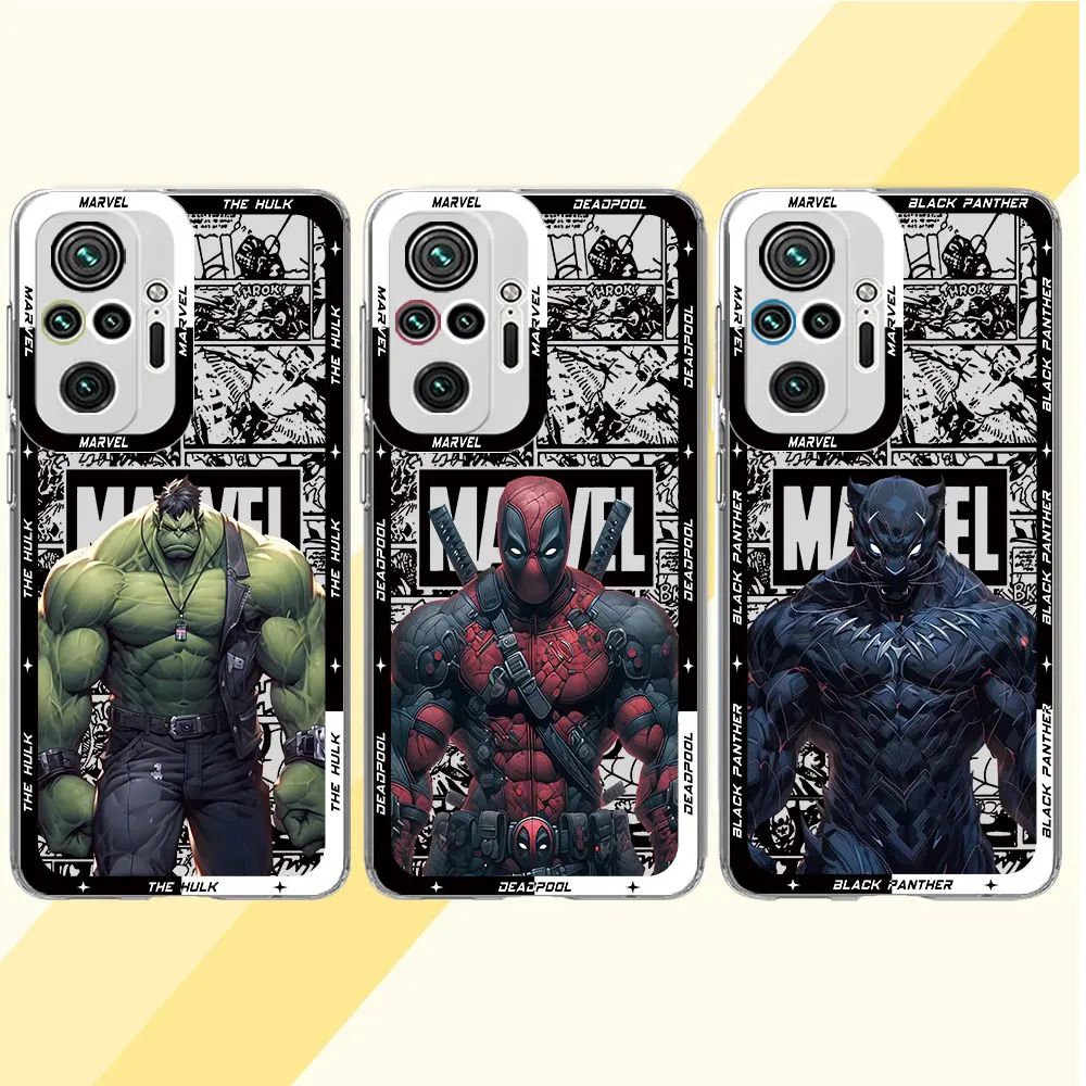 Marvel Spider Man Iron Man Case Per Xiaomi Redmi Note 9T 9 Pro 11S 11 Pro 8 12S 10 Pro 12 Pro Sparent Soft Tpu Cover
