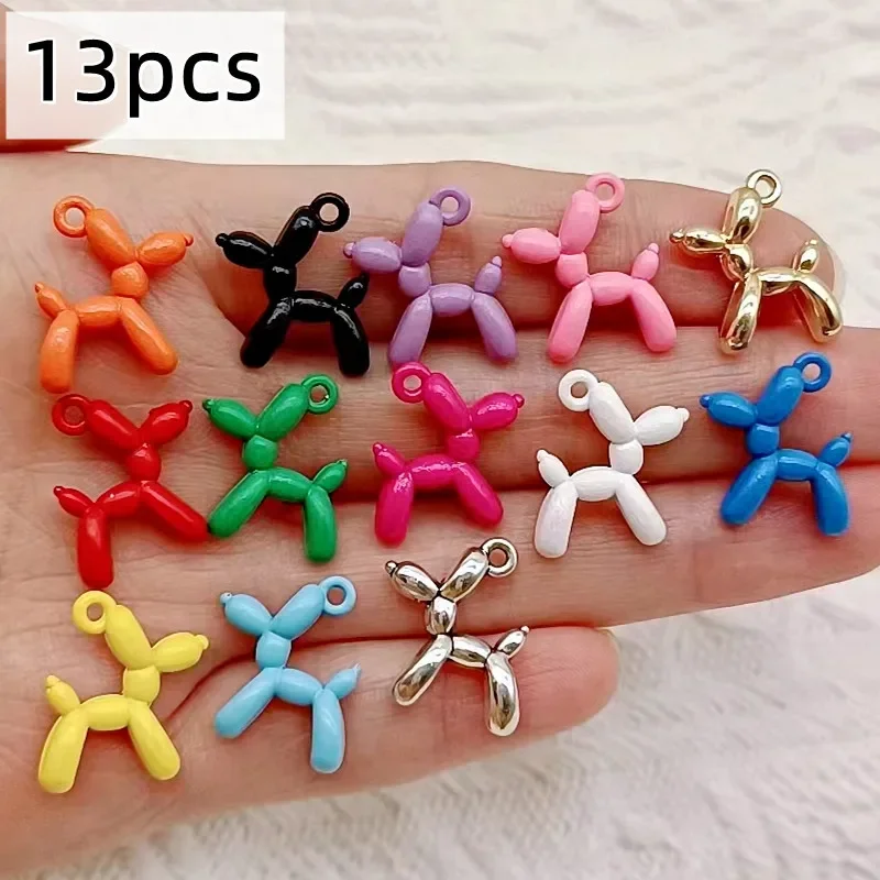 

10pcs 19x14mm 3D Balloon Dog Metal Charms Pendant Multi-colors Mixed DIY Jewelry Making Findings Accessories Necklace Earring