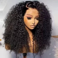 250% crépus bouclés 13x6 HD dentelle frontale perruque porter Go sans colle perruque Afro bouclés perruques de cheveux humains 7x5 HD Transparent dentelle fermeture perruque 1