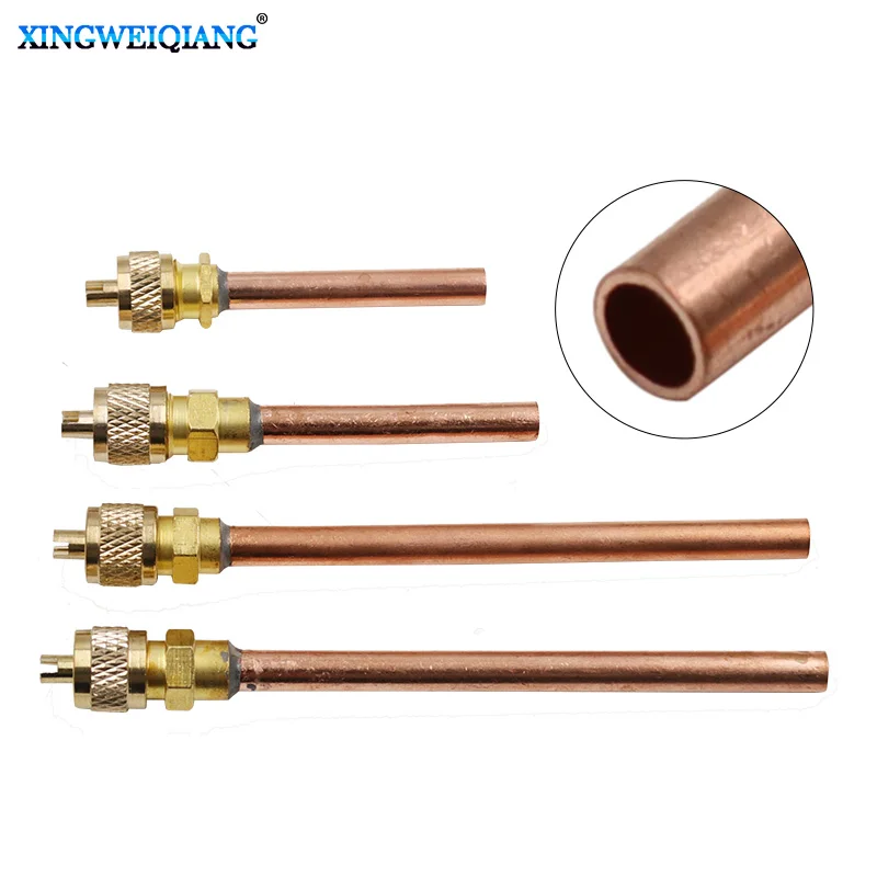 Válvulas de acceso de refrigeración de aire acondicionado, tubo de cobre Recambios de piezas de llenado de OD de 6mm/6,3mm