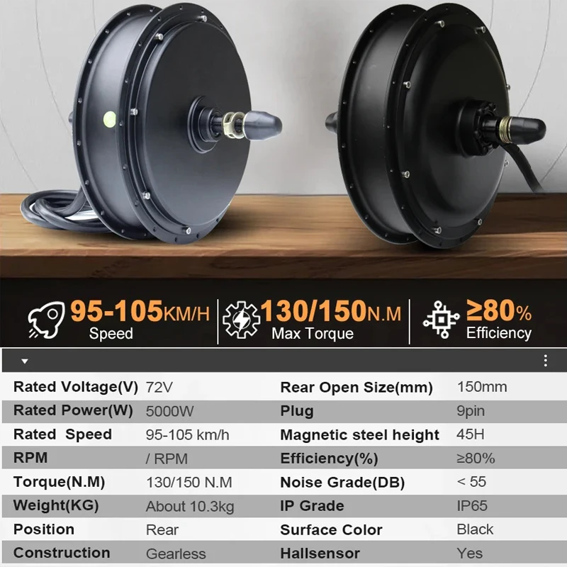 72V 5000W MTX39 E-바이크 개조 부품 브러시리스 기어리스 리어 허브 모..