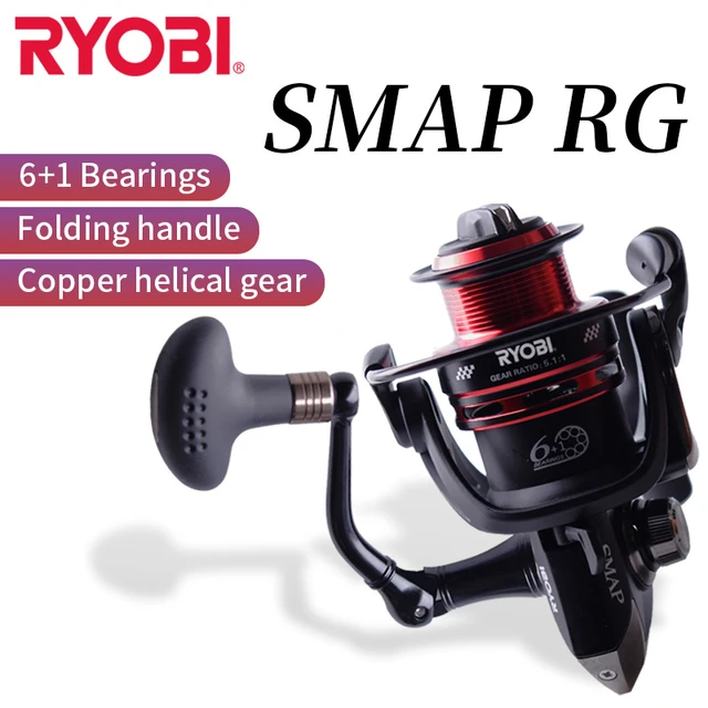 New RYOBI SMAP RG Fishing Reel Salt Water 2000 3000 4000 5000 GEAR RATIO  5.0:1/5.1:1 6+1BB Max Drag 2.5-7.5KG Spinning Reel - AliExpress