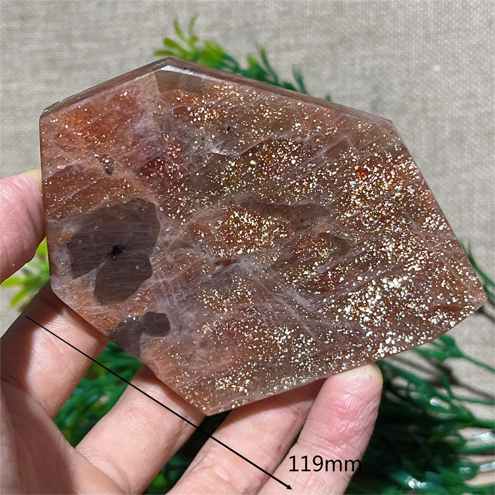 Sun Gold Flash Sunstone Slab Slice Quartz Natural Crystal Home Decoration Mineral Quartz Gemstones Minerals  Spiritual+Stand 6