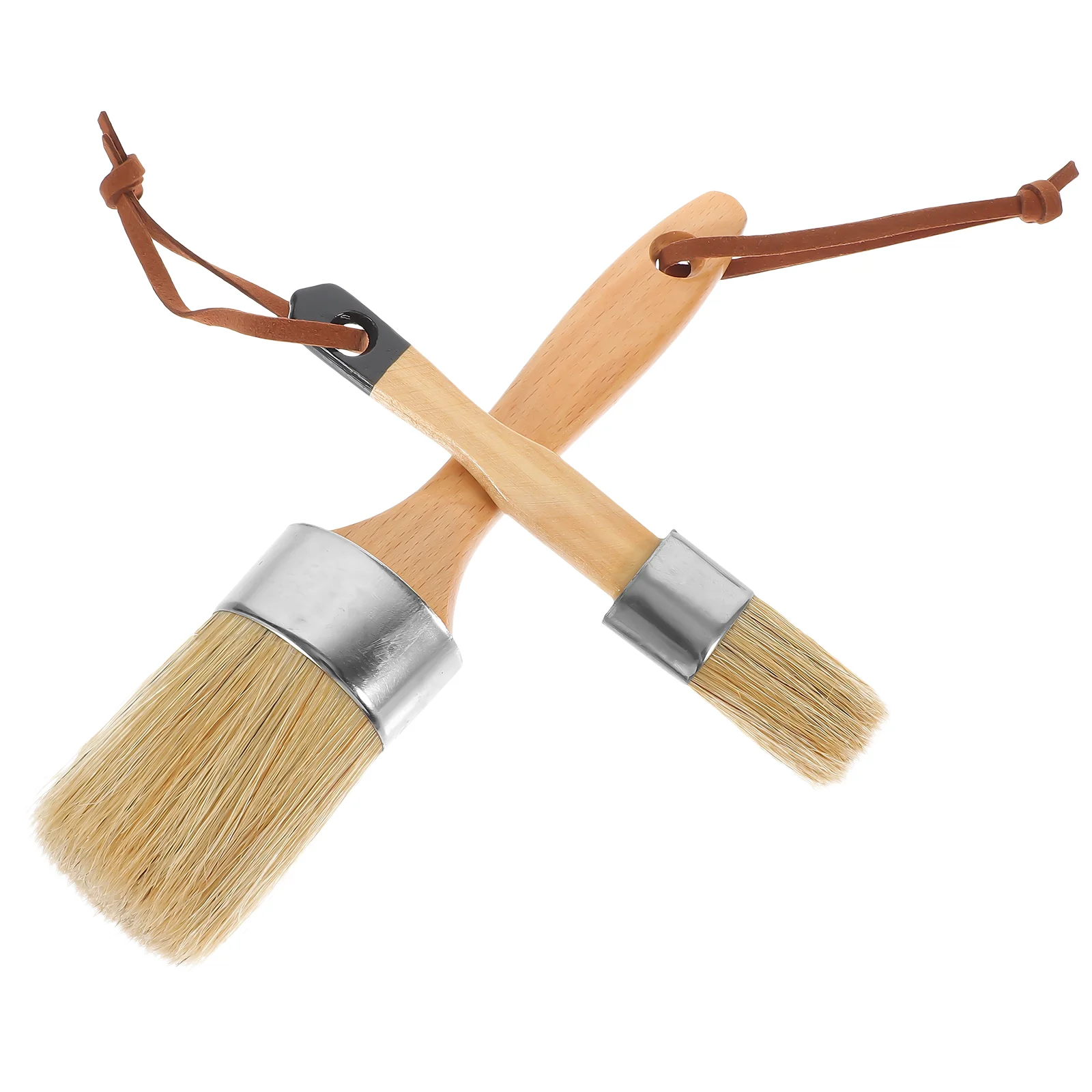 

2 Pcs Paint Brush Deck for Wood Bulk Brushes Wooden Handle Chalk Walls Bristles