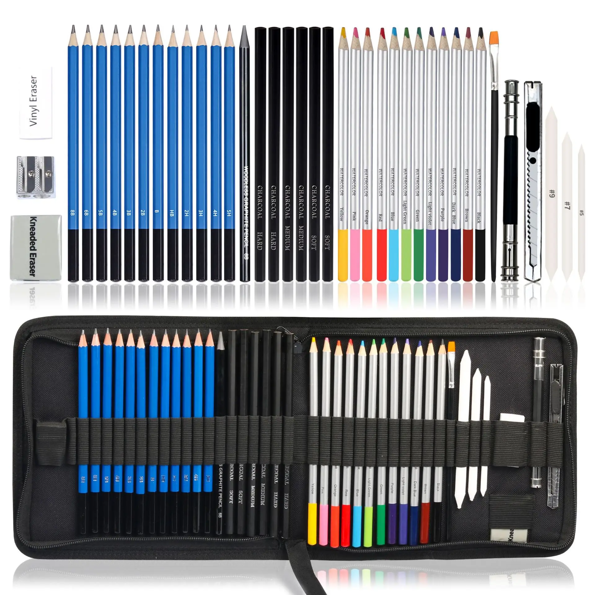 Kalour 96 Pack Drawing Set Sketching Kit,include 72 Colored Pencils and 24  Sketch Kit with Sketch Book,Art Supplies for Drawing,Sketching and