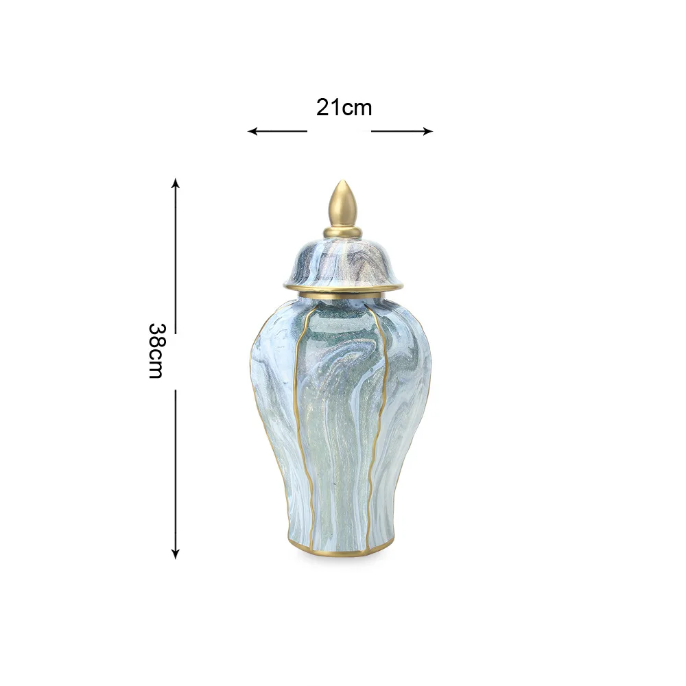 European style gold painted general jar home, foyer, living room, tabletop, dry flower and ceramic decoration 5