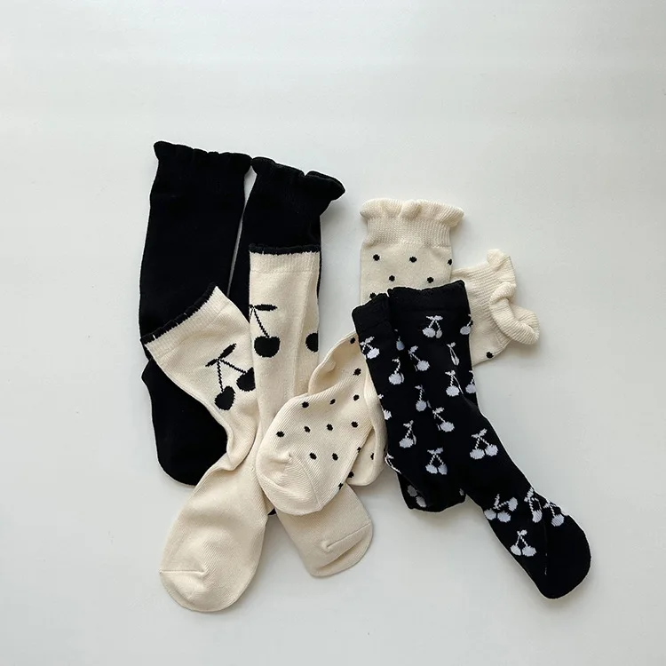 Děťátko ponožky děti třešeň střih bavlna ponožky batole děti ponožky 1-12Y