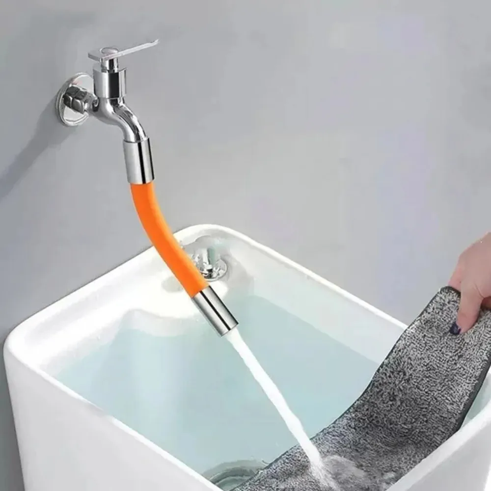 Adjustable Water Tap Universal 360° Rotatable Free Bending Faucet Extender Silicone Flexible Hose Water Pipe Tube for Wash Basin 4