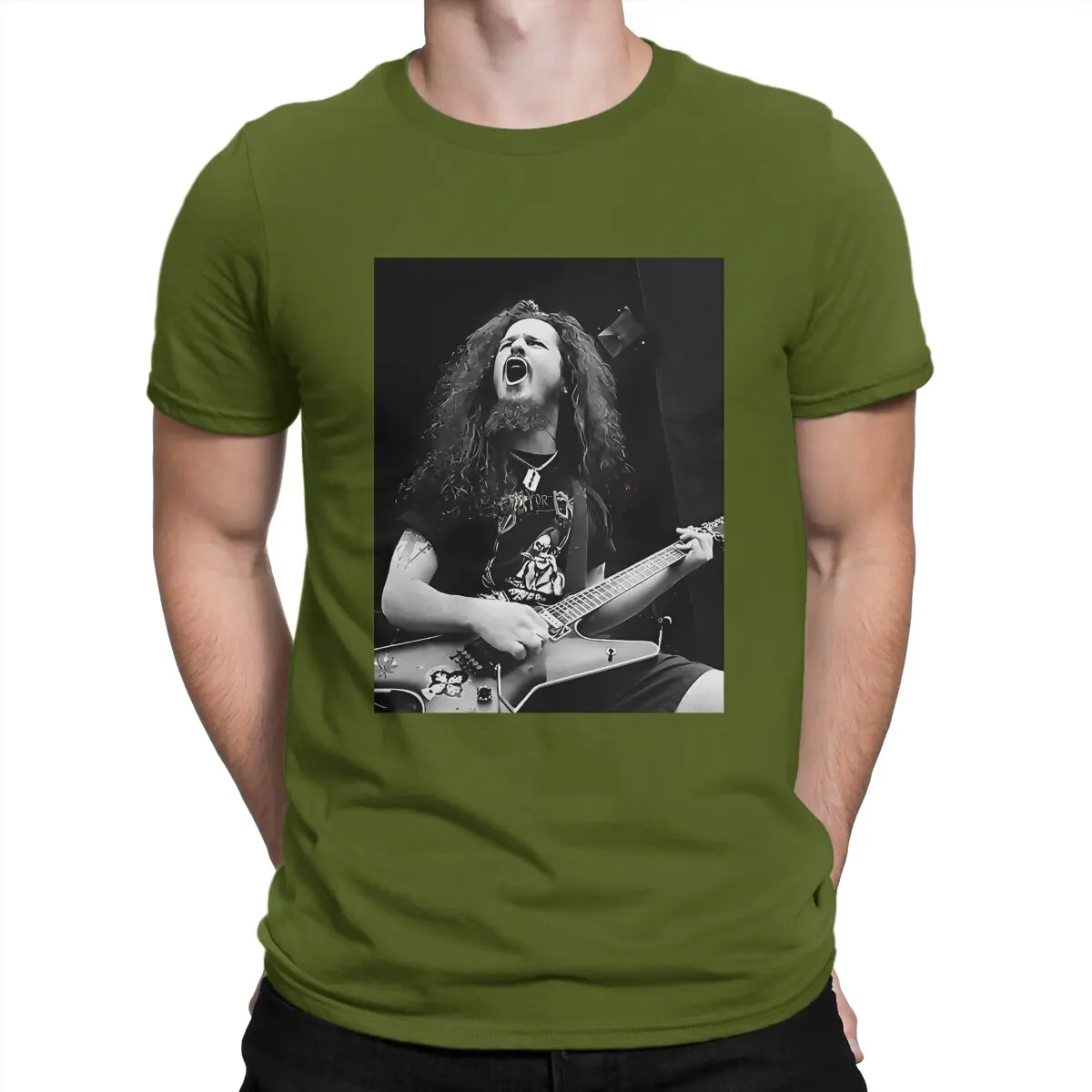 thumbnail image 1 of Camisetas casuales de algodón puro de Dimebag Darrell, de manga corta, estilo cantante y guitarrista vintage, con cuello redondo, para regalo de cumpleaños, 1 of 7