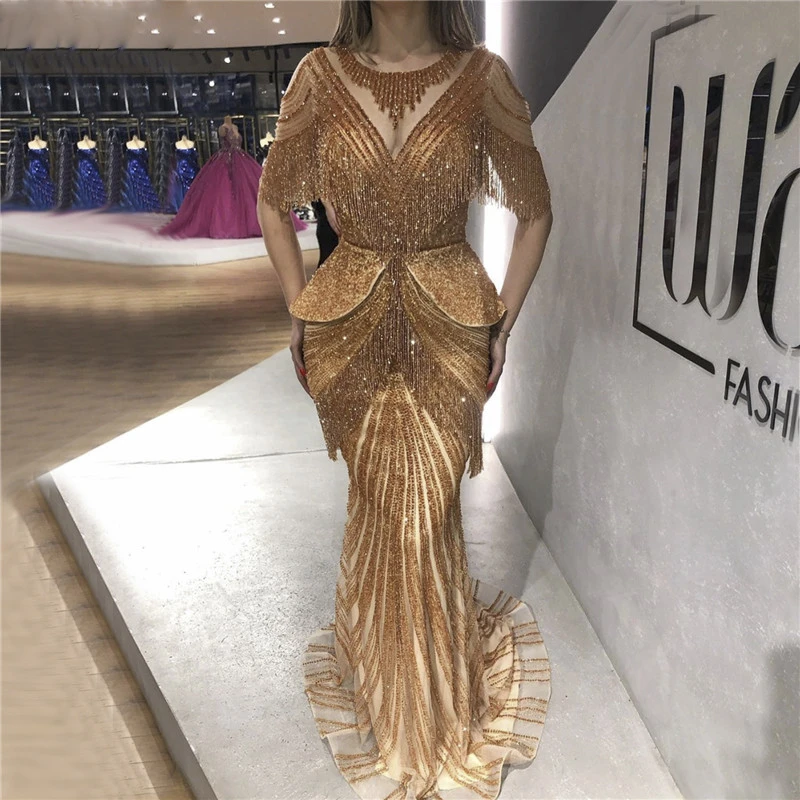 Gold Evening Dresses Wedding Luxury Evening Dress Dubai Gold Luxury