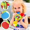 6Types Baby handheld toys rattle music Teether can bite Baby grip training Crib bell Stroller hanging bell Giraffe gift 2