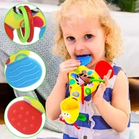 6Types Baby handheld toys rattle music Teether can bite Baby grip training Crib bell Stroller hanging bell Giraffe gift 2