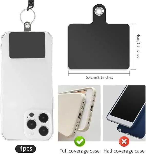 1-10PCS Transparent Patch Clip Mobile Phone Hanging Cord Clip Lanyard Tab Anti Lost Replacement Lanyards Strap Patch Tether Tabs