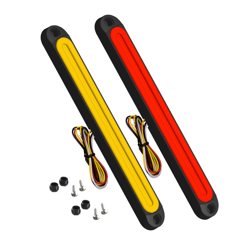 10LEDTrailerTailLightBarBrakeStopTurnSignalLightsRedAmber