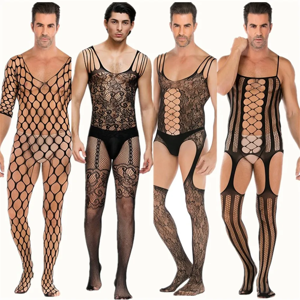 Sexy lingerie latex erotic lingerie bodystocking catsuit body suit male crotchless man sexy intimates costumes underwear hose men bodysuit jumpsuit,men lingerie underwear