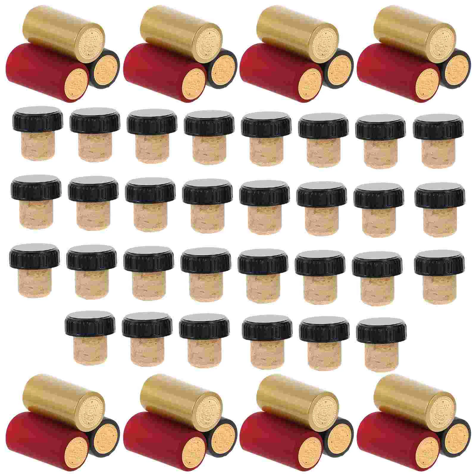 

1 Set Bottle Sealing Accessories Shrink Wraps Red Bottle Tops And Corks Kit