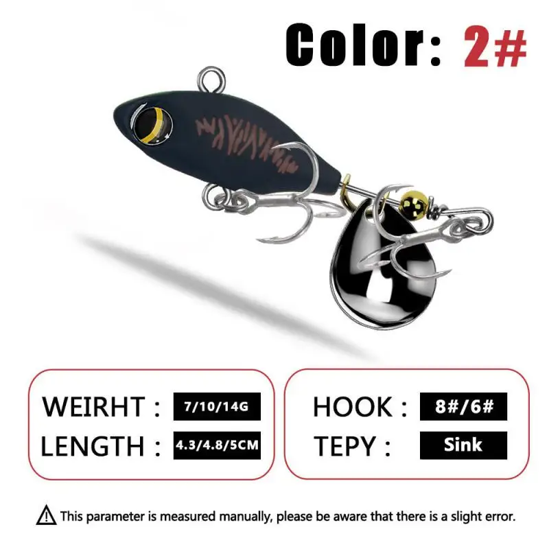 3/1pc Fishing Lures Wobble Rotating Metal Vib Vibration Bait