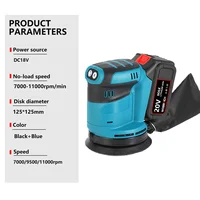 3 Speed 125mm Sandpaper Wood Grinder Polishing Machine Sander Random Orbit Electric Sander Power Tools For Makita 18V Battery 2