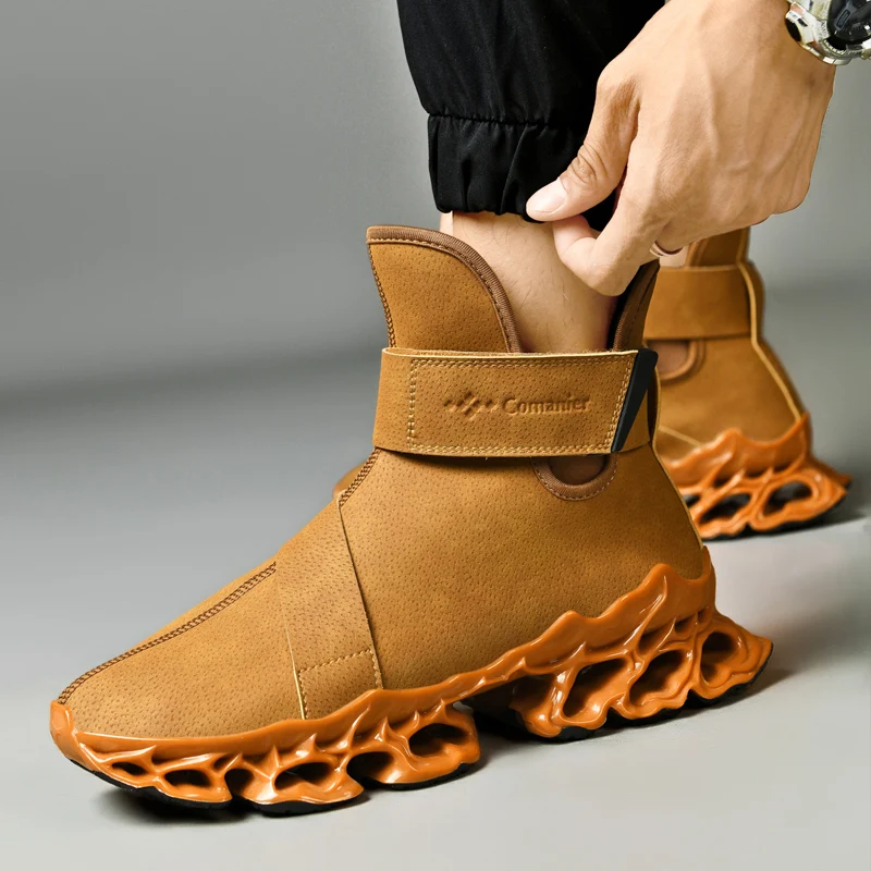 2023 New men boots Winter Slippers Warm Men Shoes Waterproof Non-Slip Plush Sneakers Male tenis shoes Boots Men Sneakers Winter 2