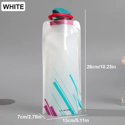 Collapsible Reusable Travel Water Bottle with Carabiner Clip - 700ml (WHITE)