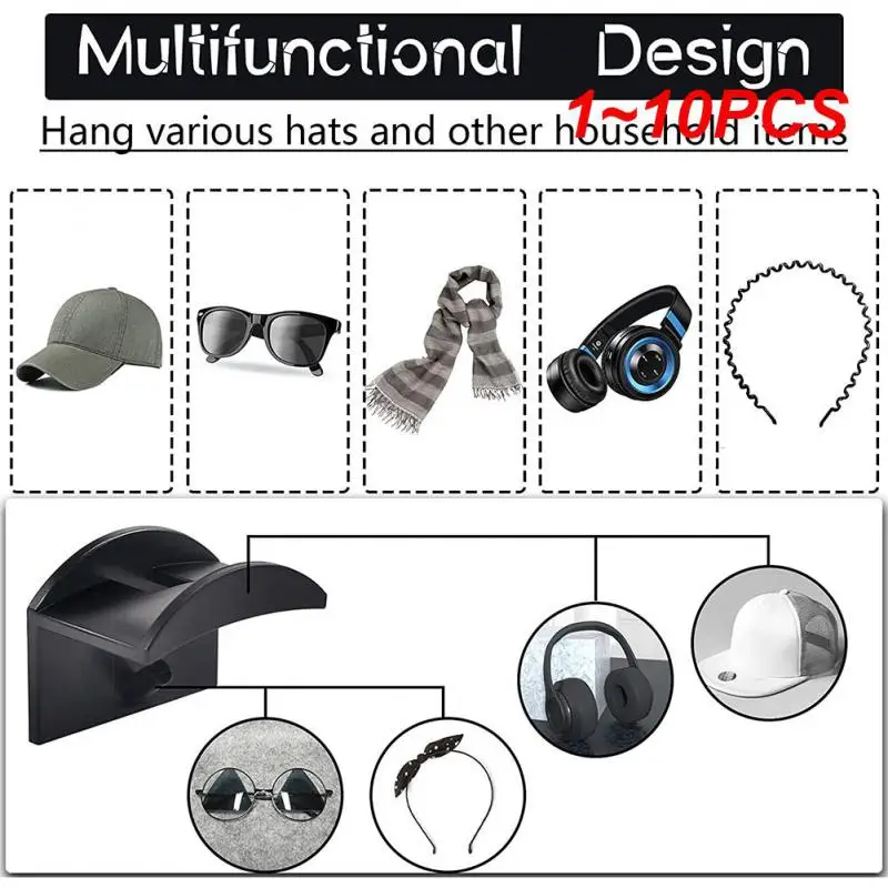 

1~10PCS Hat Holder Sticky Wall Mount Hook For Baseball Casual Hat Storage Hook Free-punch Paste Portable Door Closet Hanger