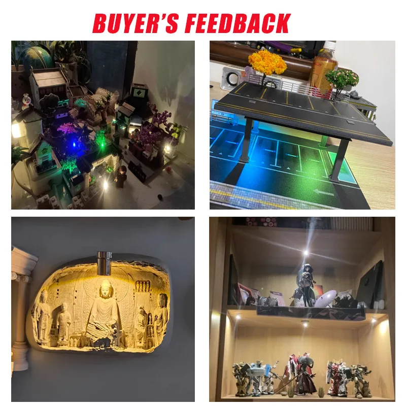 6pcs 미니 Led 램프 모델 DIY 모델 만들기위한 작은 빛 장난감 인형 집 풍선 파티 장식 손 공예 샌드 테이블 레이아웃