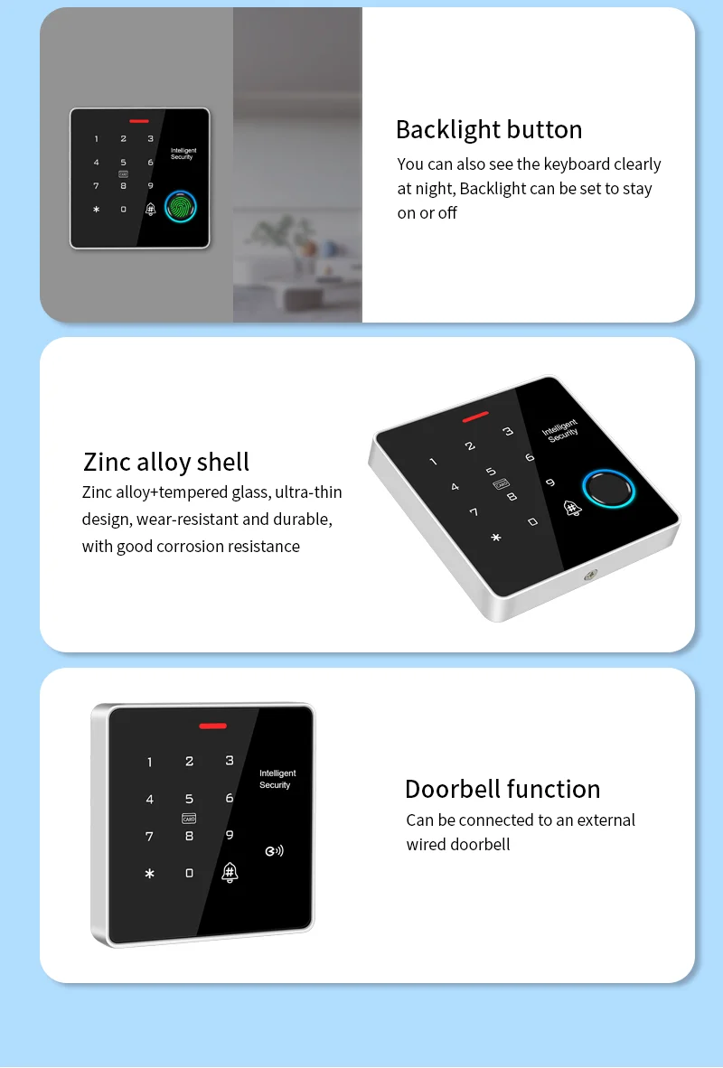 TF886-03 125Khz+13.56Mhz Access Control Reader Fingerprint Support Management Ca