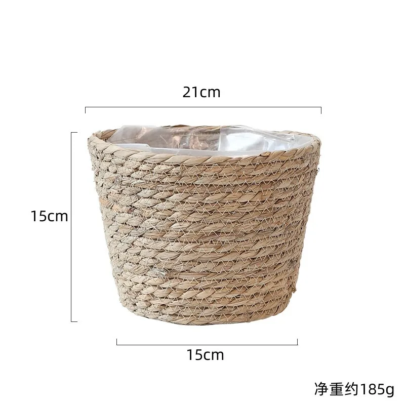 Handcrafted Straw Woven Flower Pot and Storage Basket