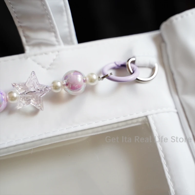 Italife Blue Chain Star Pearls Double Chains Ita bag Accessories Pink DIY Candy Shining Star Chain Anime ItaBag Decoration H335