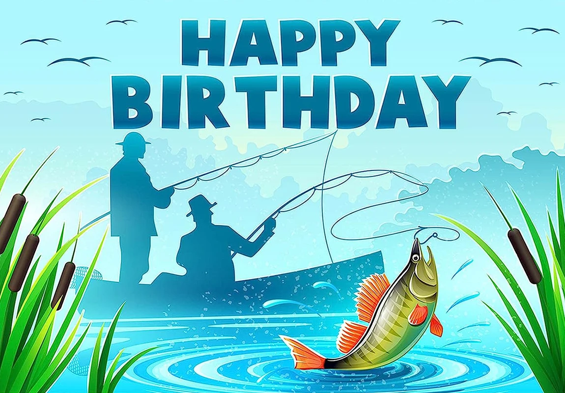 Gone Fishing Backdrop Happy Birthday Retirement Fisherman Kids Baby Shower  Party Supplies Lake Background Cake Table Decor - AliExpress