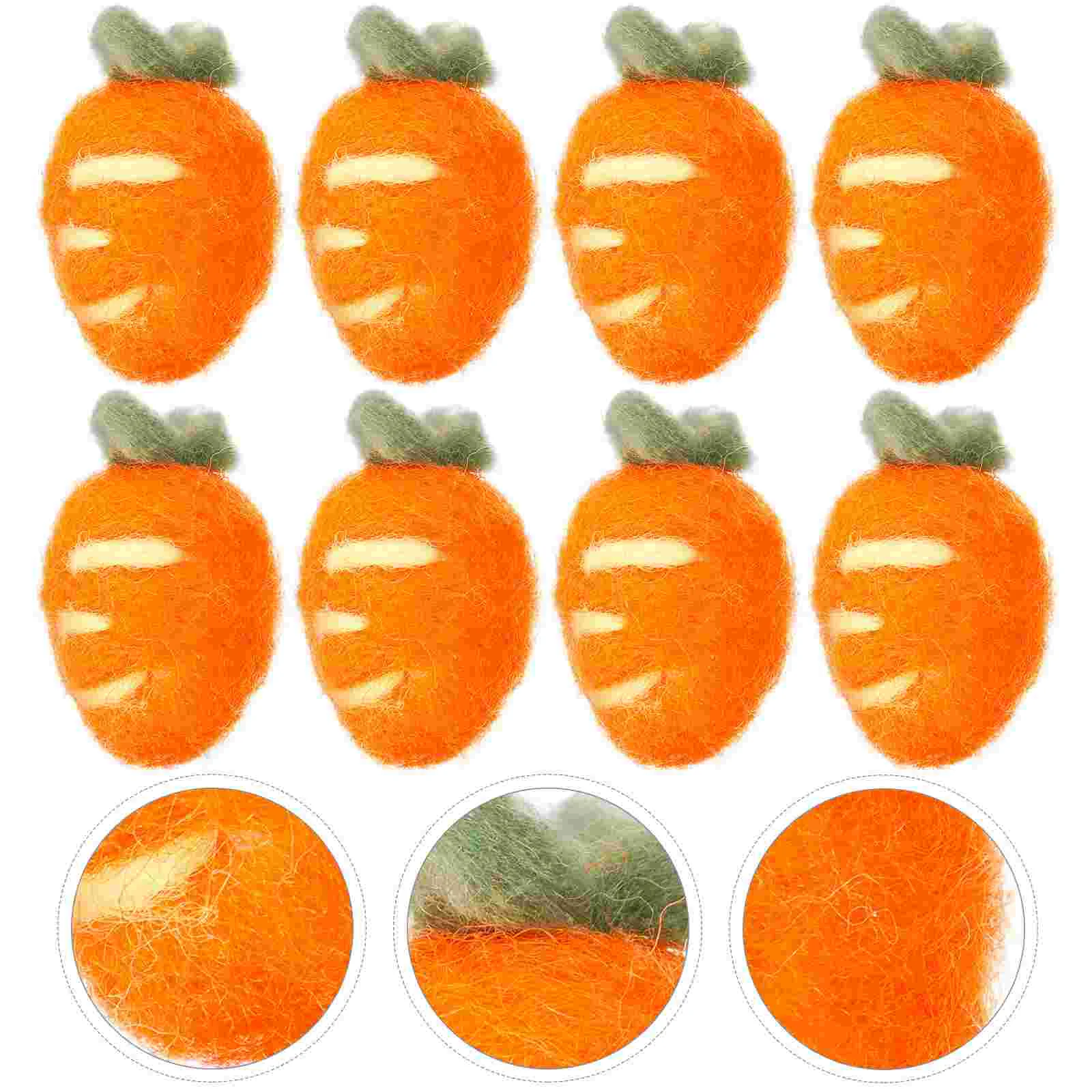 Carrot Birthday Party Decoration Felt Ornaments Clothing Ball Toy Wool Craft Decorations 8 Pcs