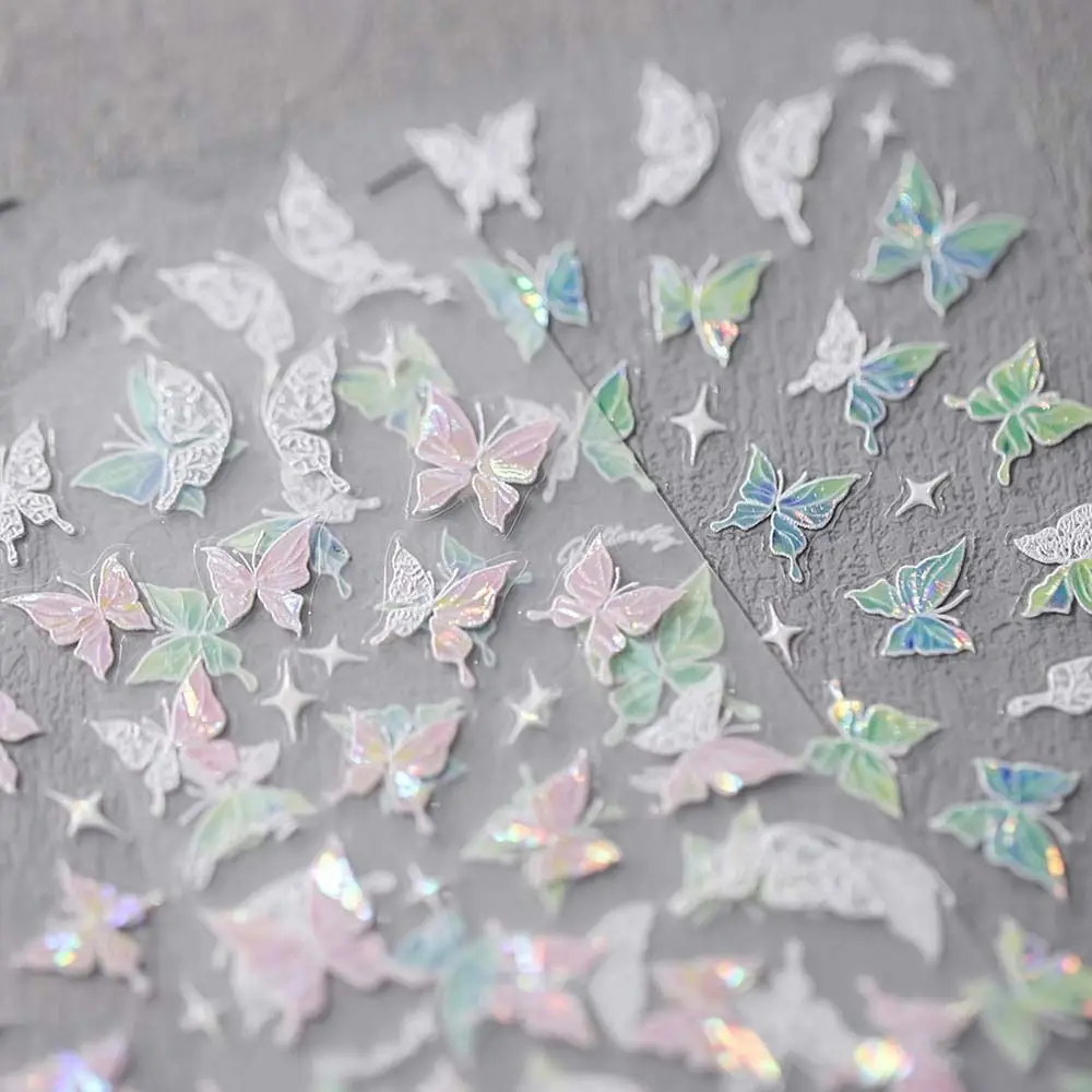 

1PC Shining Aurora Shell Butterfly Nail Stickers Crystal 3D Nail Art Design Decoration Decals DIY Manicure Decoration