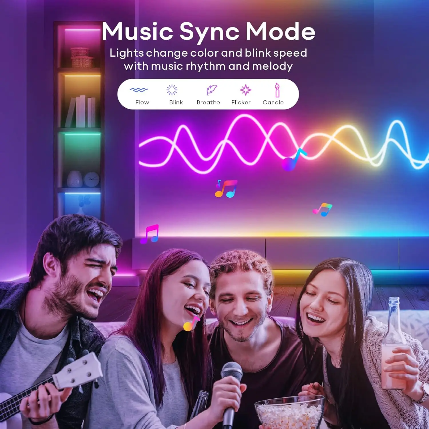 30M/20M Mexllex RGB Neon Light Strip with APP &Remote, Color Change Waterproof Music Sync Mode for Bedroom Room Outdoors Decro 6