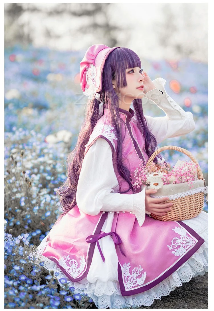 Anime Cardcaptor Sakura Cosplay Kostüm Tomoyo Dadouji Lila Lolita Kleid Karneval Halloween für Frauen 12
