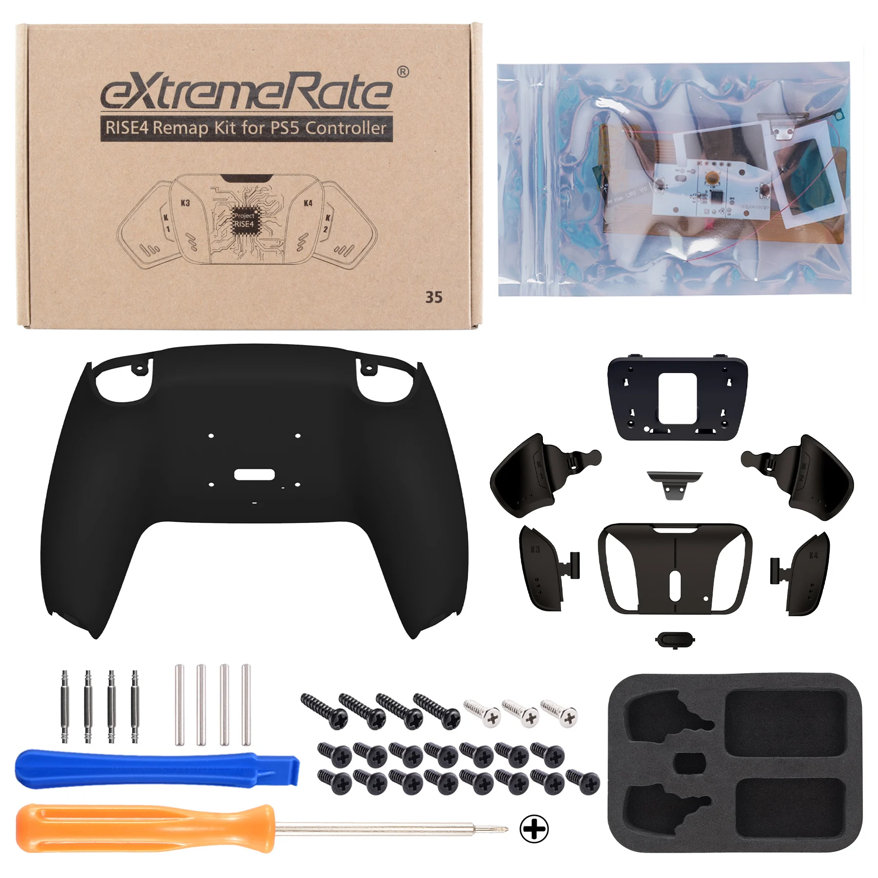 Remap Kit para Ps5 Controller Botões de Metal Real Upgrade Board Back Shell Button Extremerate Rgb Versão Bdm030 Bdm-040 - Image 2
