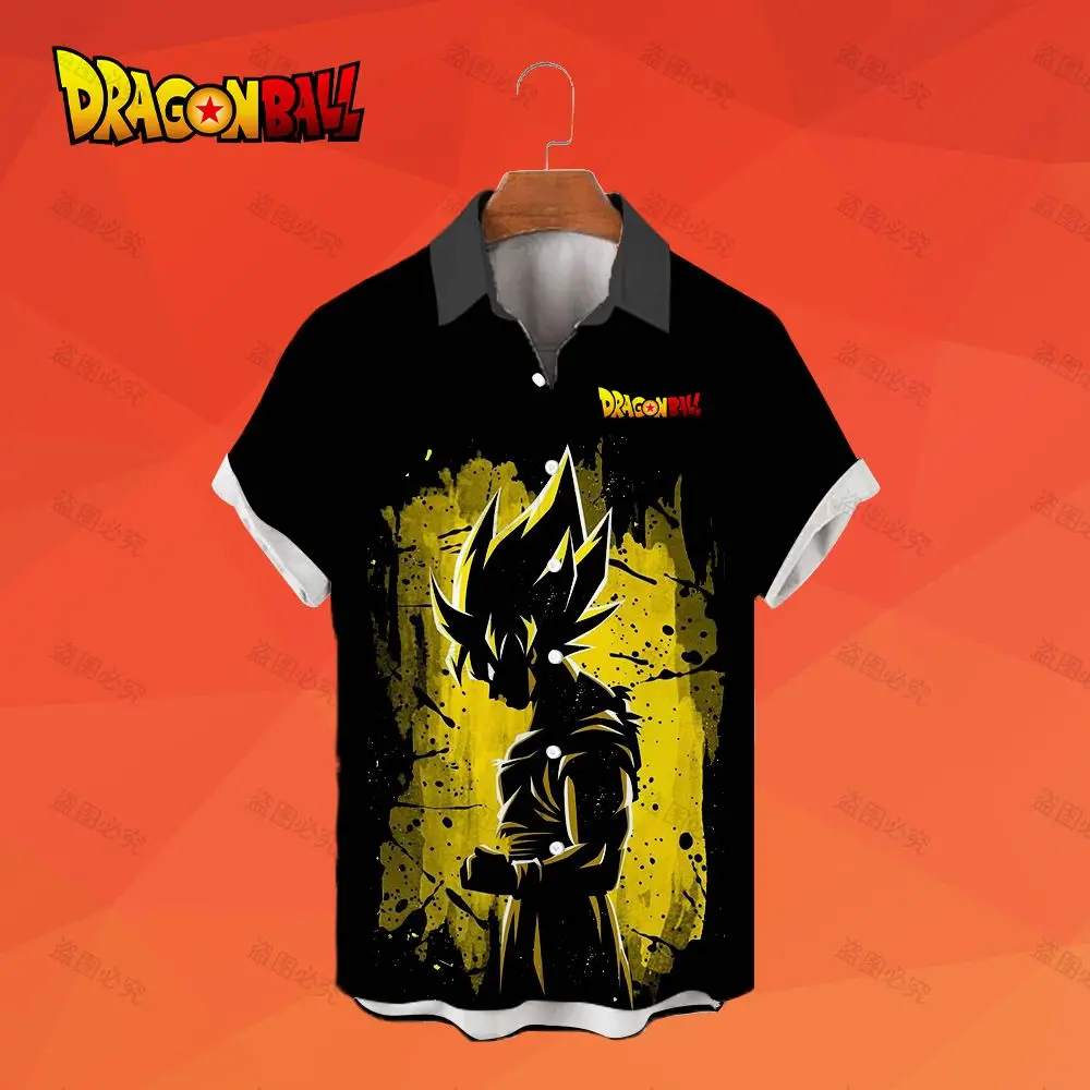 

Men's Shirts Vegeta Dragon Ball Z Harajuku Summer Blouse Men's Social Shirt Oversized Anime Cool Super Saiya 2023 Short Sleeve