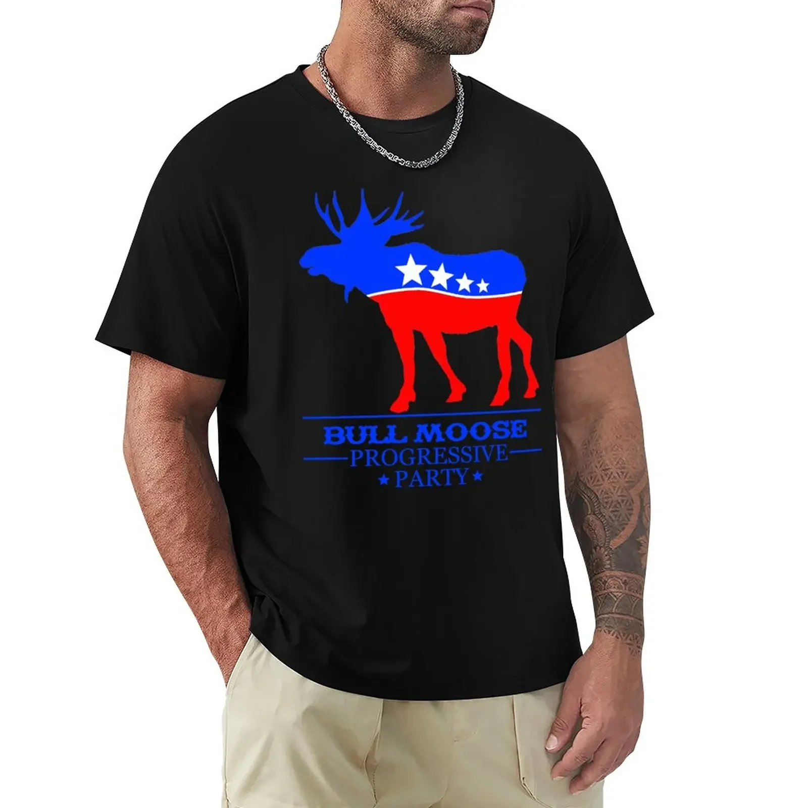 

Teddy Roosevelt Bull Moose Progressive Party T-Shirt kawaii clothes anime clothes big and tall t shirts for men
