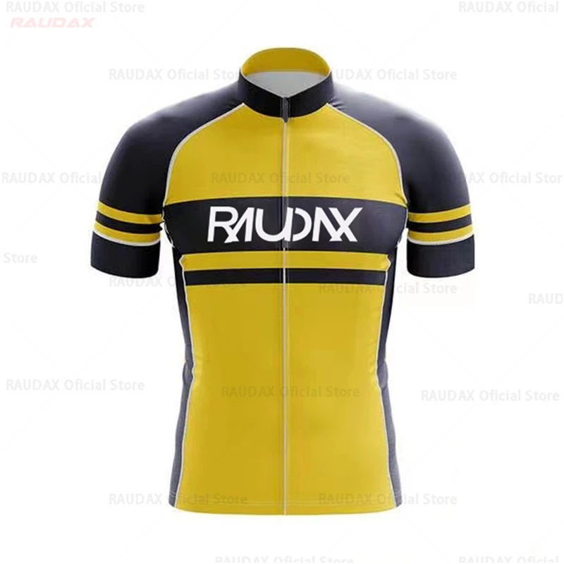 

RAUDAX Summer Pro Team Mens MTB Bike Wear Breathable Mountain Bicycle Clothes 2023 Sportwears Warning Sign Cycling Clothing Kits