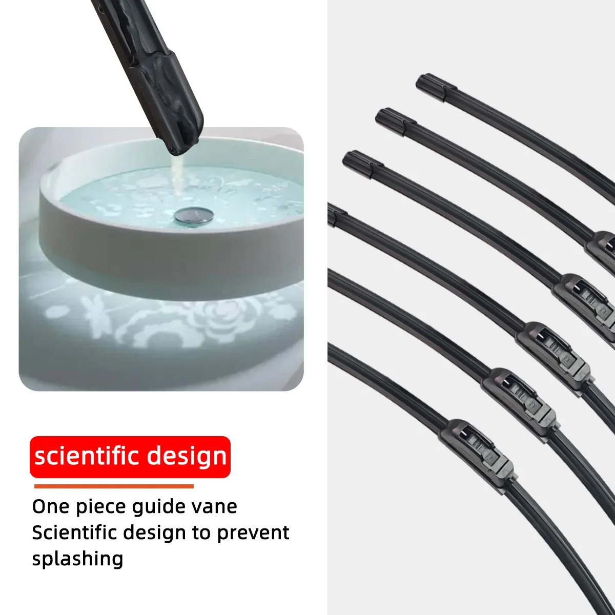 Wiper Blades Universal U-Type Soft Rubber for Car Windshields 14''-26'' Sizes Available