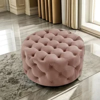 Nordique vestiaire canapé chambre vanité chaise tabouret salon repose-pieds tabouret circulaire changement de chaussures rembourrage pied tabourets pouf 6