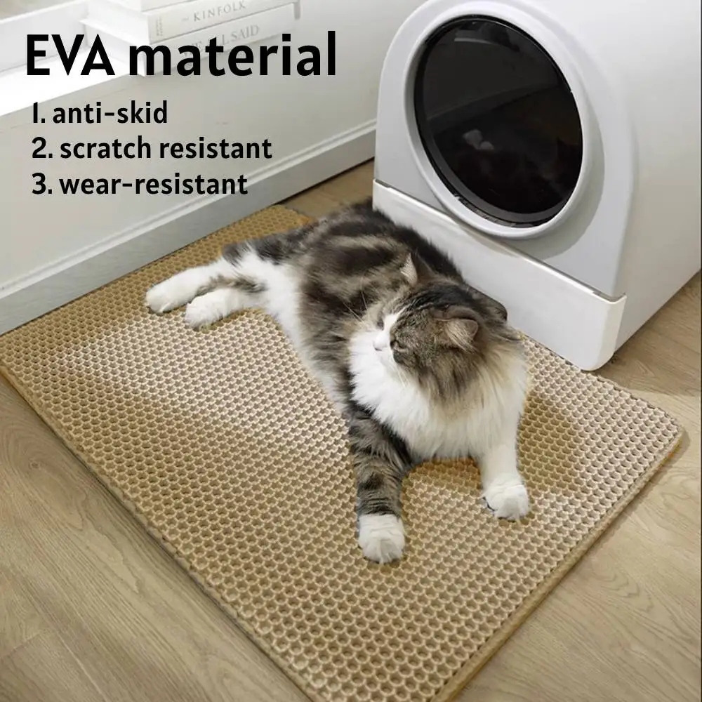 Cat litter pad TOUA Choice Double Layer EVA Cat Litter Pad Bed Cats Large 75cm Waterproof Sand Basin Filter Kitten Dog Pet Products Accessories