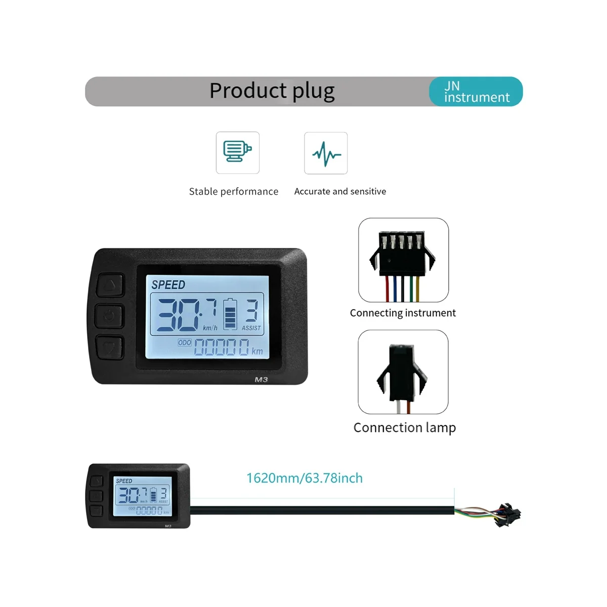 

Ebike Display OMT-M3 Display SM Plug Intelligent LCD Electric Bicycle Display Bicycle Accessories