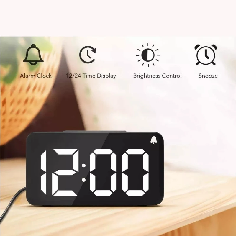 NOKLEAD Digital Travel Alarm Clock LCD Display Clock Backlight