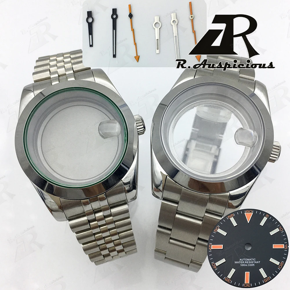 39Mm Milgauss Cassa Lucida Vetro Zaffiro Quadrante Nero Lightning Fit Nh35 Nh36 Miyota Dg Eta2824 Pt5000 Movimento Parti Dell'Orologio
