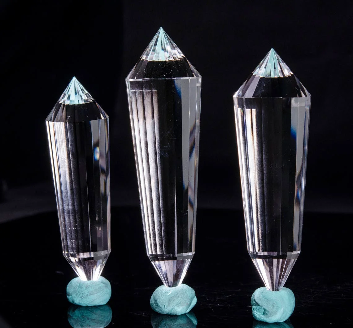 Hight Quality Clear Vogel Style Quartz Crystal Wand 24 Sided Double Point Wand Inspired Spiritual Reiki Healing Crystal 2