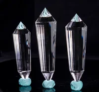 Hight Quality Clear Vogel Style Quartz Crystal Wand 24 Sided Double Point Wand Inspired Spiritual Reiki Healing Crystal 2