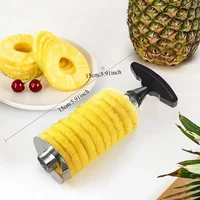 1 pièce Éplucheur et trancheur d'ananas en acier inoxydable, outils à fruits, ustensiles de cuisine, accessoires de cuisine, gadgets de cuisine 4