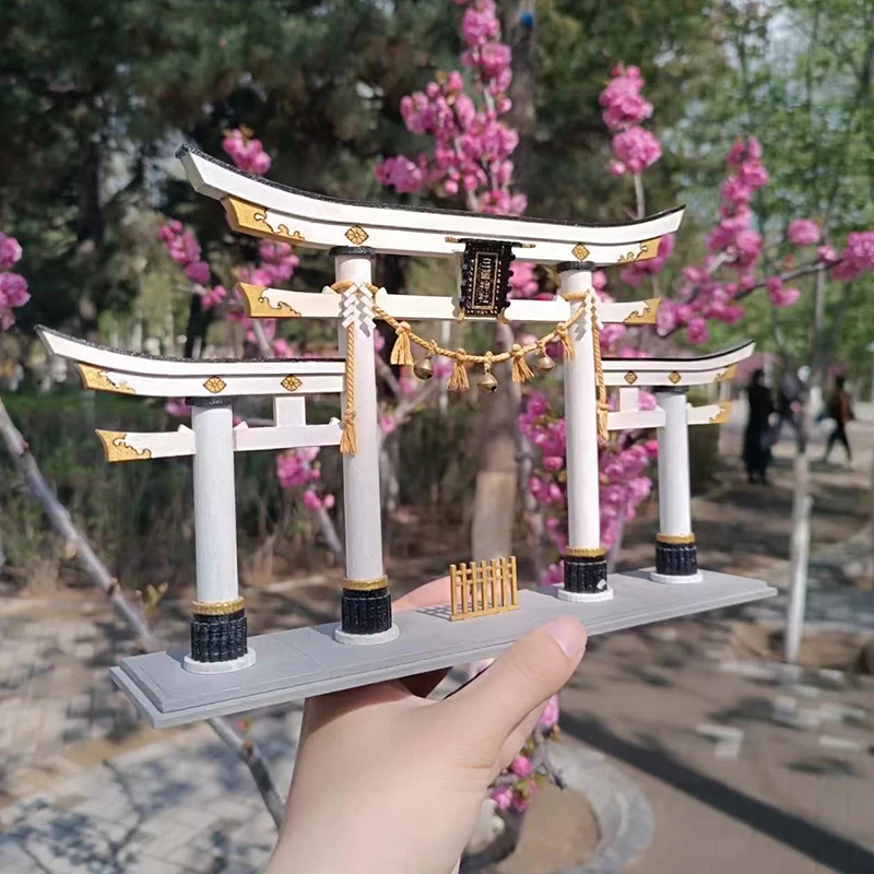 DIY Wooden Miniature Model Kit Mitsumine Shrine Japanese Construction Casa 3D Puzzle Dollhouse Home Decor for Friends Gifts 2