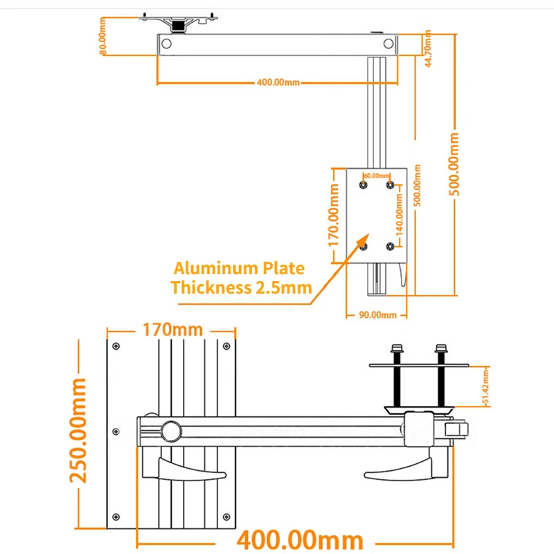 Caravan Aluminum Alloy Table Leg Movable Rotatable and Height Adjustable Camper Camping Accessories